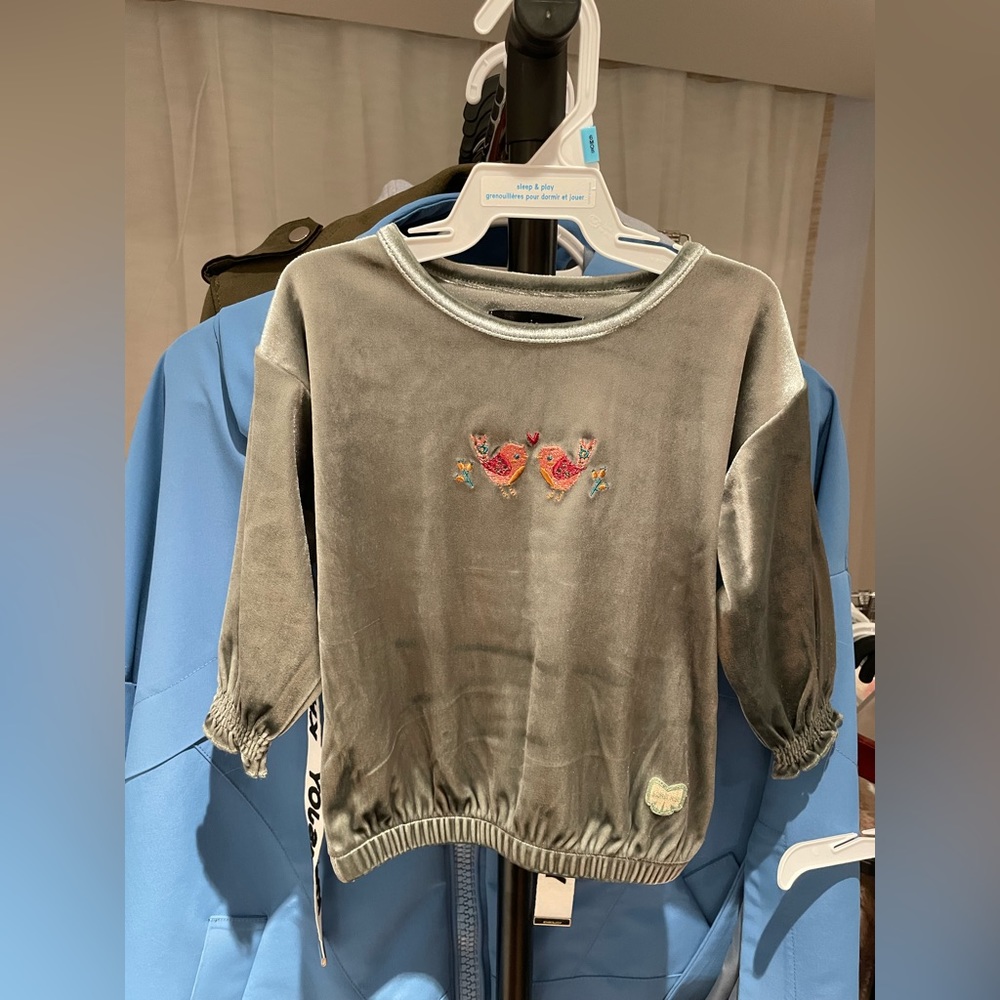 Souris Mini Matching Set 9/12M Velvet Top+Bottom Set